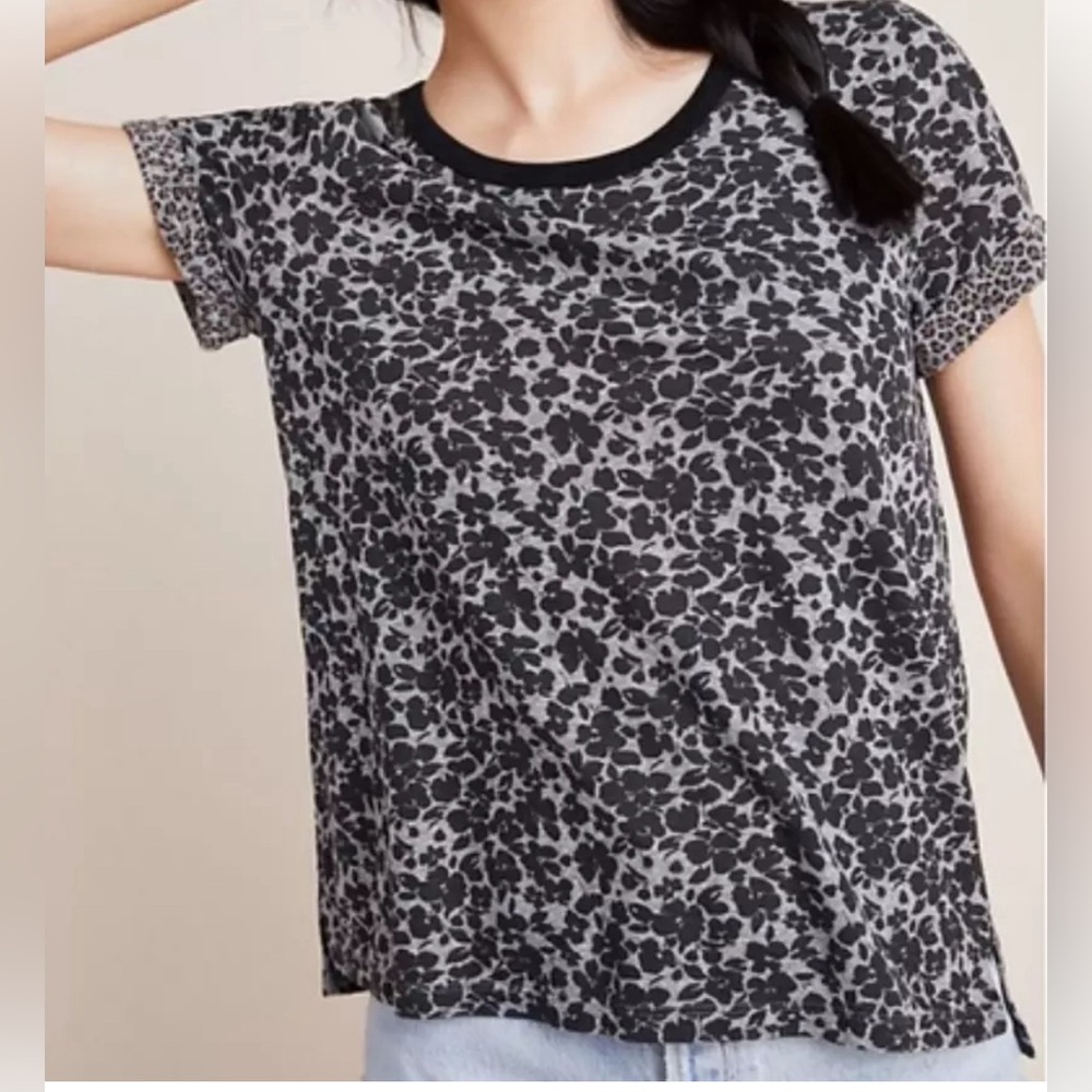 T. LA Anthropologie black floral/animal